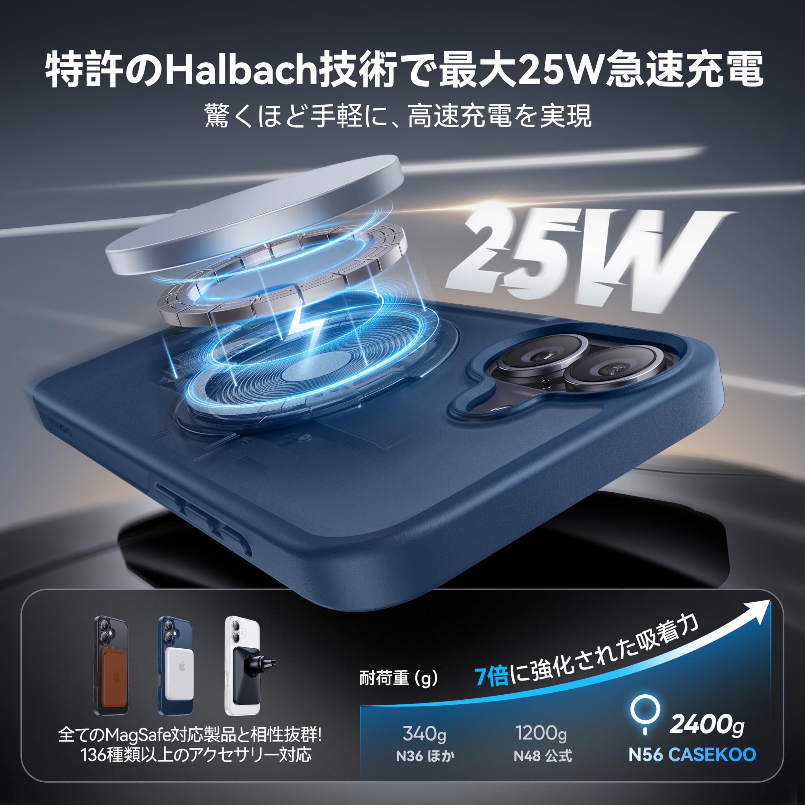 Amazon.co.jp: 【2025最高傑作&定点360度回転】CASEKOO iPhone 16 用